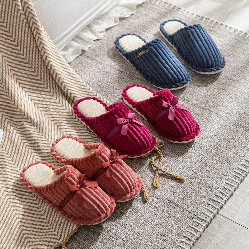 Cotton Slippers Autumn And Winter Room Inner Velvet Couple Platform Plus Non-slip Warm Cotton Shoes