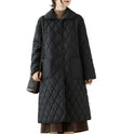 Women's Slim-fit Mid-length Black Quilted Cotton-padded Jacket