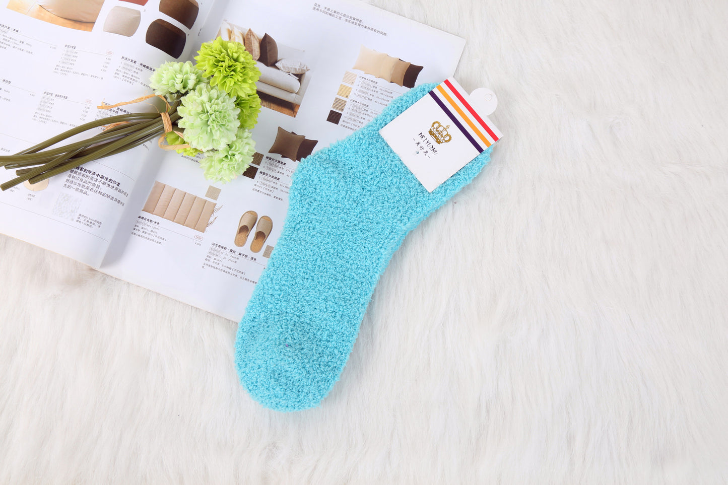 Solid Color Thick Warmth Floor Socks