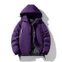 Pure Color Thickened Warm Hooded Cotton Jacket Coat