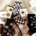 Coffee Colored Socks And Stockings Trend Korean Version