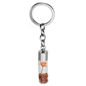 Plant Dried Flower Glass Bottle Pendant Keychain