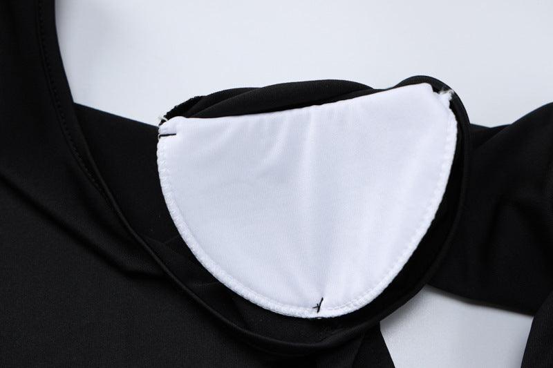 European And American Women's Ins Style Solid Color Long Sleeve Skirt