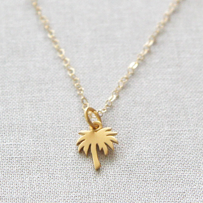 Women's Fashion Simple Coconut Tree Pendant Necklace