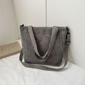 Corduroy Large Capacity Shoulder Commuter Hand-carrying Bag