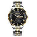 Men's Steel Belt Double Calendar Waterproof Luminous Quartz Watch