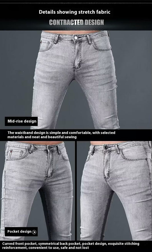 Stretch Slim Fit Elastic Ankle-length Pants Skinny Pants Spring And Summer Jeans