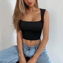 Seamless Square Collar Sleeveless Midriff-baring Fashion Camisole Yoga Stretch Top