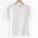 Women's Round Neck Bottoming Shirt Knitted Top T-shirt With Short Sleeves