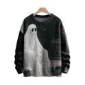 Halloween Ghost Pattern Horror Printed Sweater