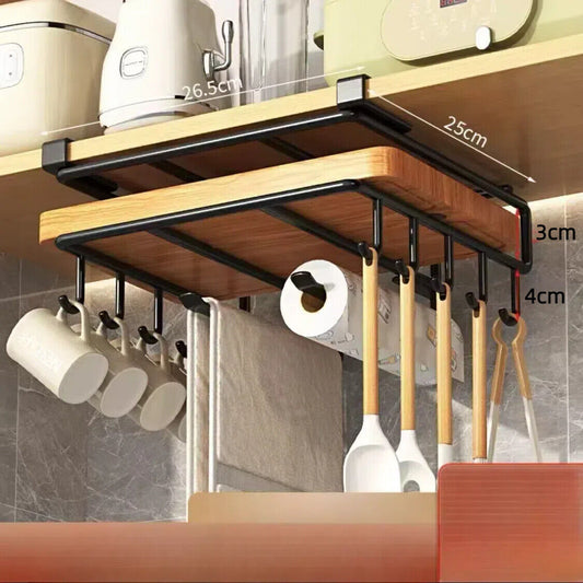 Under Shelf Storage Rack Home Kitchen Hanging Cabinet Cutting Board Organizer