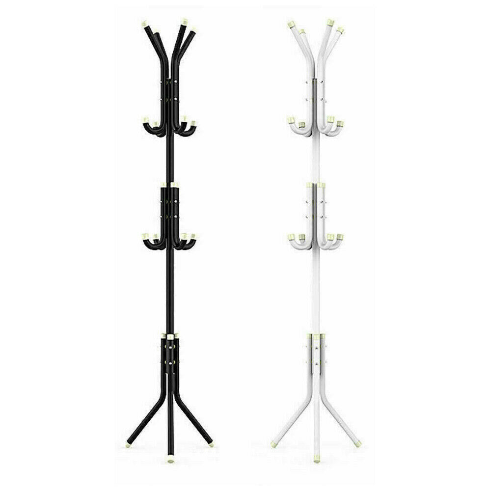 Coat Stand Coat Hat Jacket Umbrella Floor Standing Rack Clothes Hanger Hooks UK