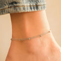 Women's Stylish And Simple Personality Light Luxury Copper Bead Double Layer Ornament Anklet