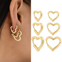 Women's Simple Hollow Five-pointed Star Heart Earrings