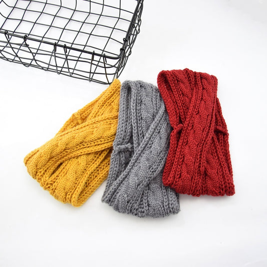 European And American Knitting Twist Cross Wool Hair Band