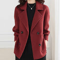 Casual Woolen Coat Thickened Overcoat Mom All-matching Western Short Top