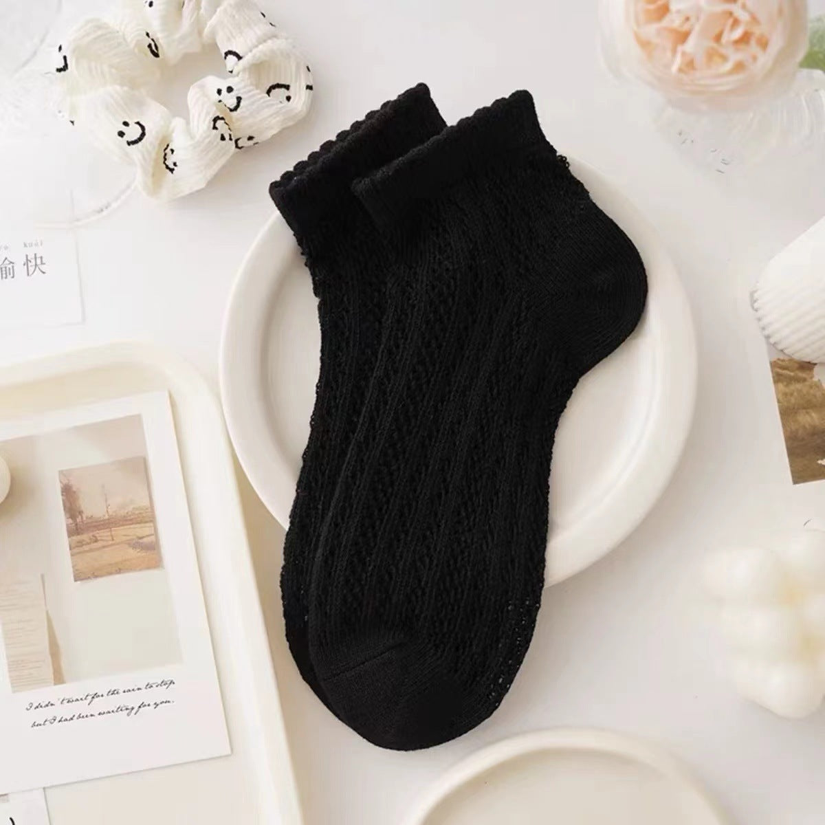 Women's Hollow Mesh Deodorant Antibacterial Breathable Socks