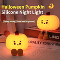 Home Decor Halloween Pumpkin Night Light Cute Soft Silicone Lamp Touch  Dimmable Rechargeable Bedside Decor Light Kids Gifts Halloween Decorations