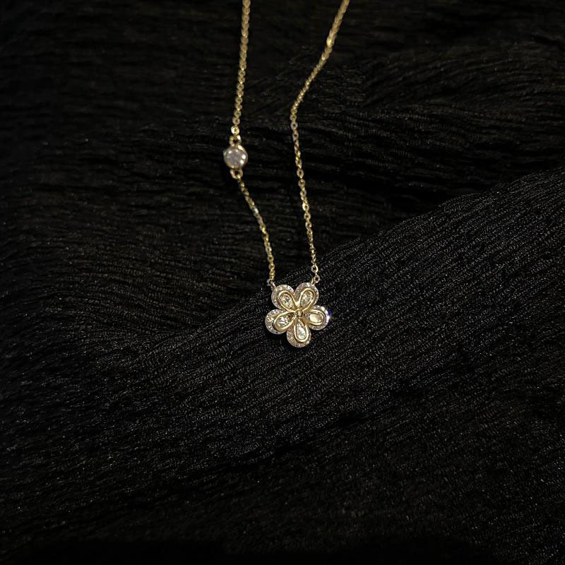 925 Sterling Silver Flowers Necklace For Women