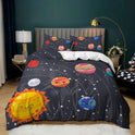 Spaceship Rocket Pattern Down Quilt Cover Suit Digital Printing Bedding For Kids Bedroom