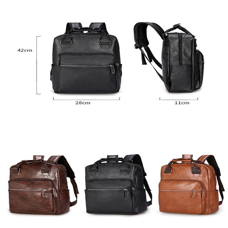 Travel Computer Large Backpack Pu Leather Personality Fashion Large Capacity