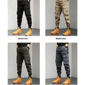 Men's Cropped Tooling Spring And Autumn Loose-fitting Casual Ankle-banded Trousers Multi-pocket
