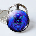 Twelve Constellation Time Stone Metal Keychains