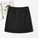 A Word Bag Hip Skirt High Waist Black Overalls Skirt