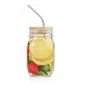 With Straw Hole Glass Bottle Mason  Drinking Cup