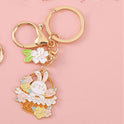 Rabbit Year Lucky Cartoon Trend Alloy Oil Dropping Keychain Cute