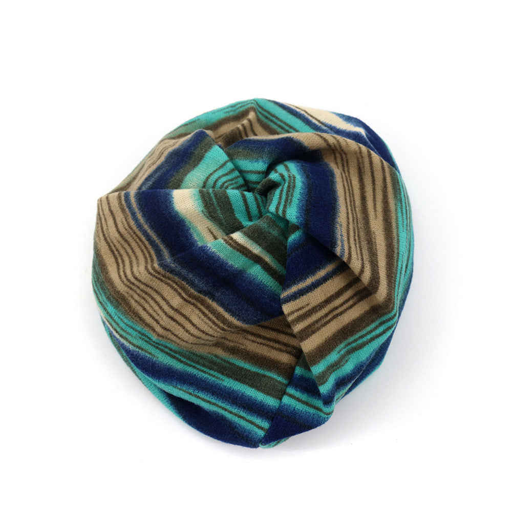 Fashionable Women's Striped Printed Thermal Headgear