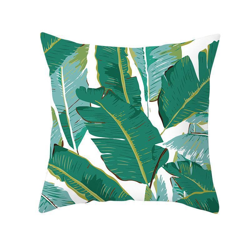 Green Plant Tassel Sofa Pillowcase