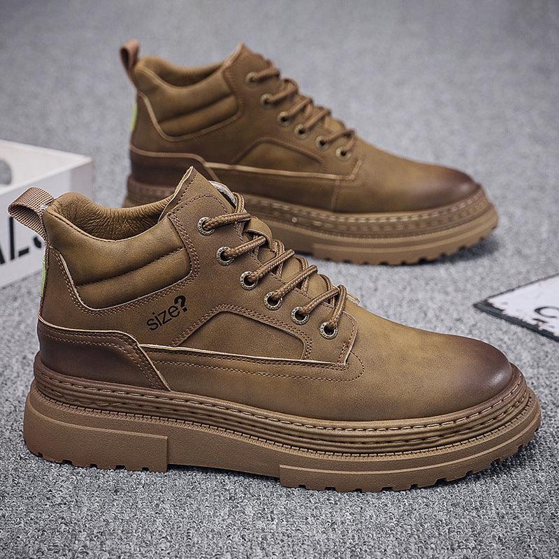 Men's High Top British Style Chimney Boots With Thick Soles