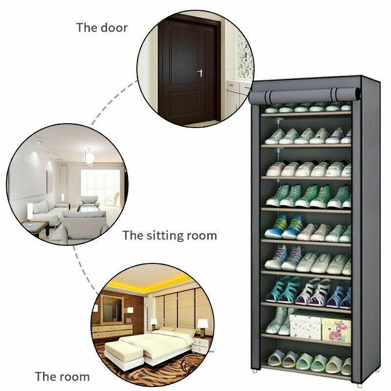 27 Pairs 10 Layers Shoe Cabinet Storage Organizer Shoe Rack Bracket