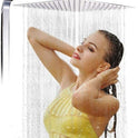 12   Large Square Shower Head Chrome Stainless Steel Rainfall Overhead Bathroom