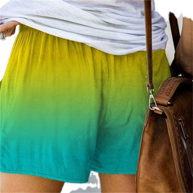Women's Fashion Gradient Color Pocket Wide Leg Shorts