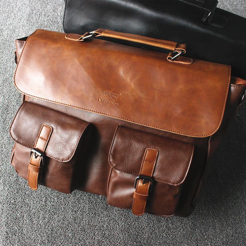 Briefcase Trendy Cool Casual Multi Pocket Multi Function One Shoulder Messenger Bag