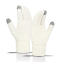 Fleece-lined Wind-proof And Cold Protection Cycling Knitted Warm Gloves