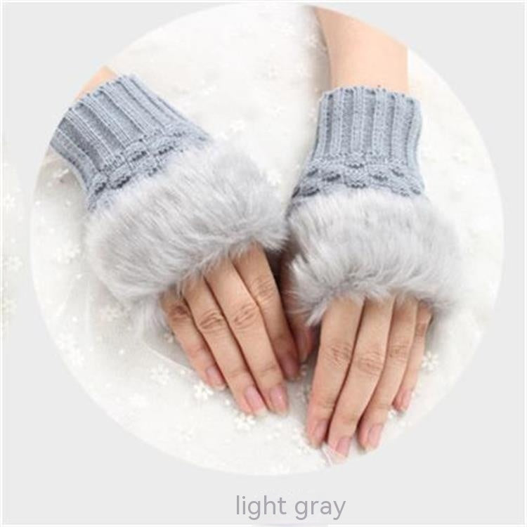 Thermal Women's Half Finger Polyester Gloves