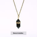 Natural Crystal Tigereye Double Pointed Hexagon Prism Winding Necklace
