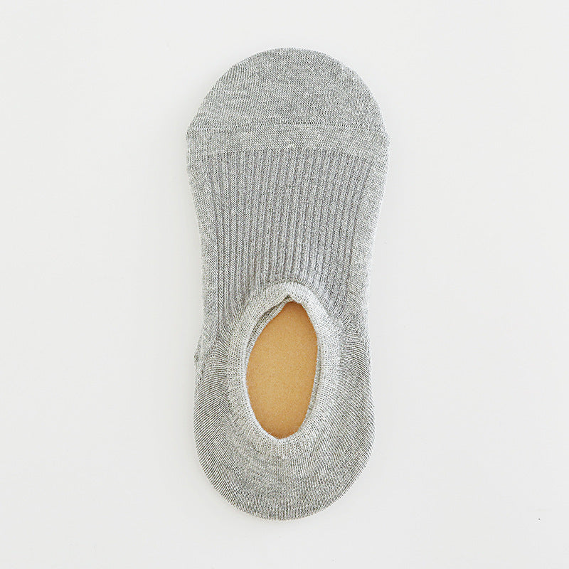 Pure Color Invisible Cotton Ladies Socks