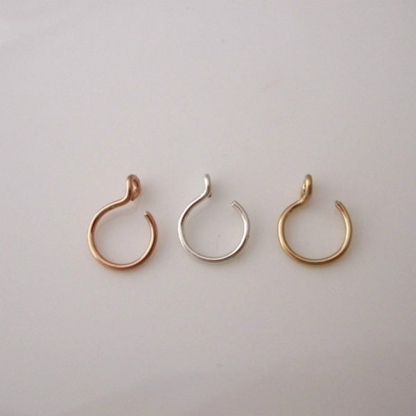 Non-piercing Nose Ring Plated 14K Gold Nose Stud