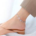 Titanium Steel Plated 18k Simple Flower Anklet