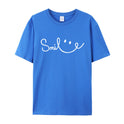 Women's Smiling Printed Cotton Short Sleeve