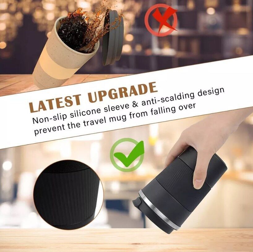 510ML Leakproof Insulated Thermal Travel Stainless Steel Coffee Mug Cup Flask