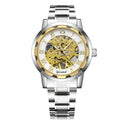 Steel Strip Hollow Gold Manual Mechanical Watch