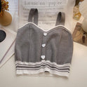Sweet Wind Love Button Short Cropped Knitted Vest Women