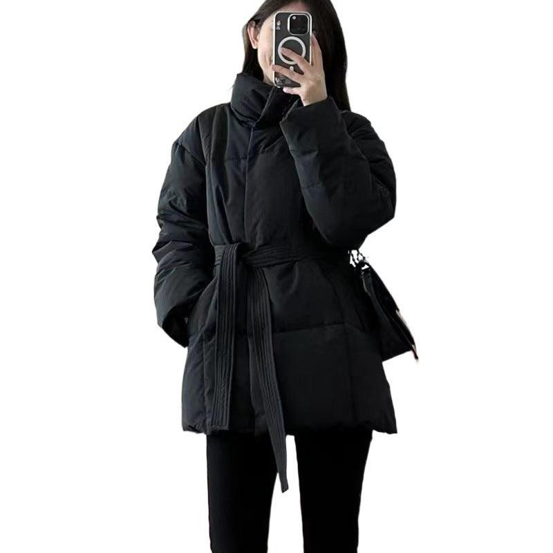 Waist-controlled Lace-up Cotton Coat Jacket Women