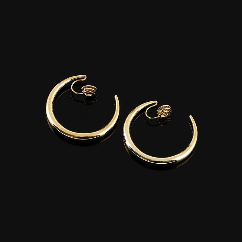 Classic Commuter Metal Large Hoop Earrings