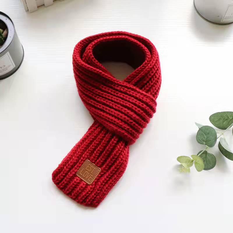 Autumn And Winter Solid Color Knitted Children's Warm Scarf